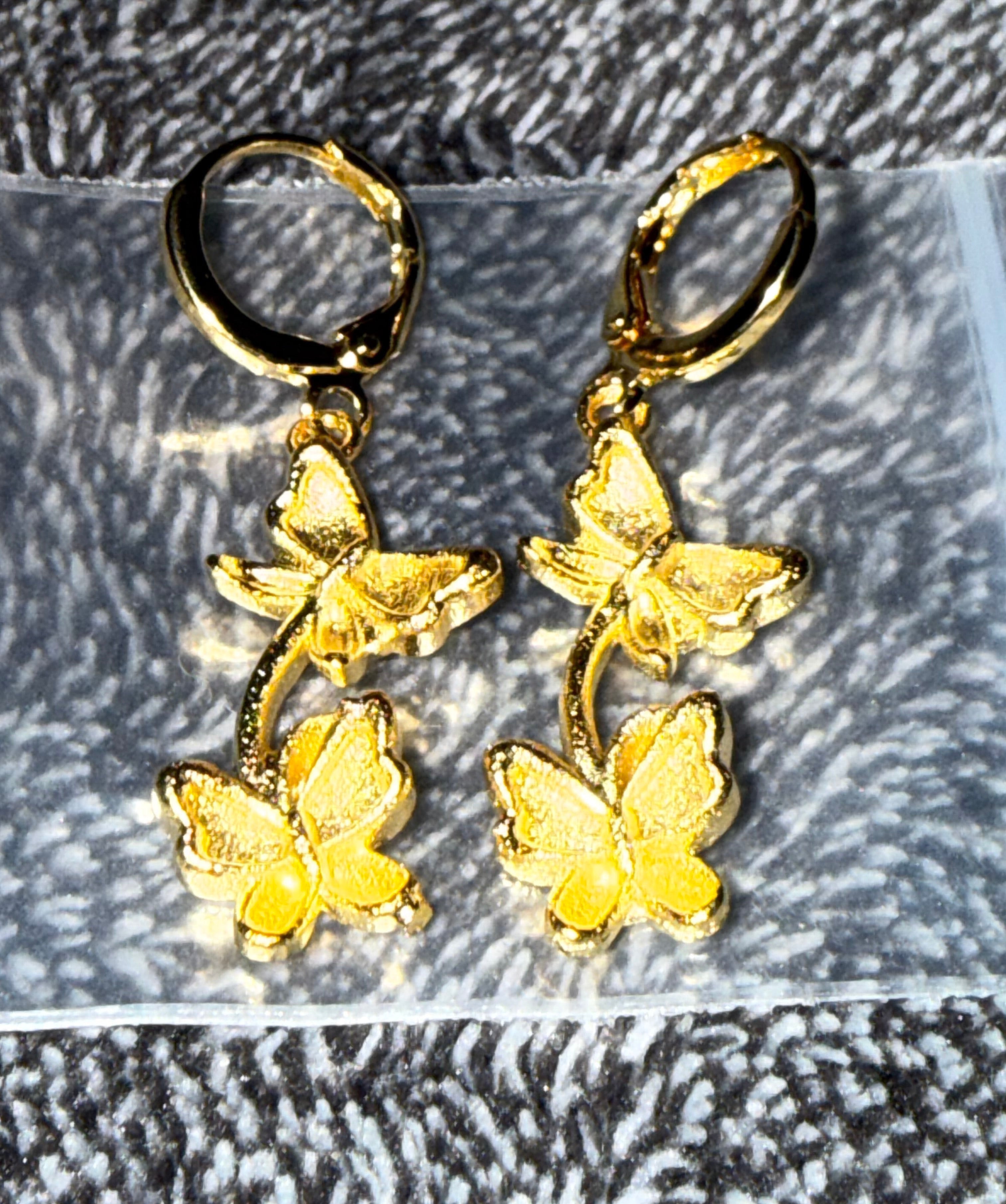 24K BUTTERFLIES EARRINGS