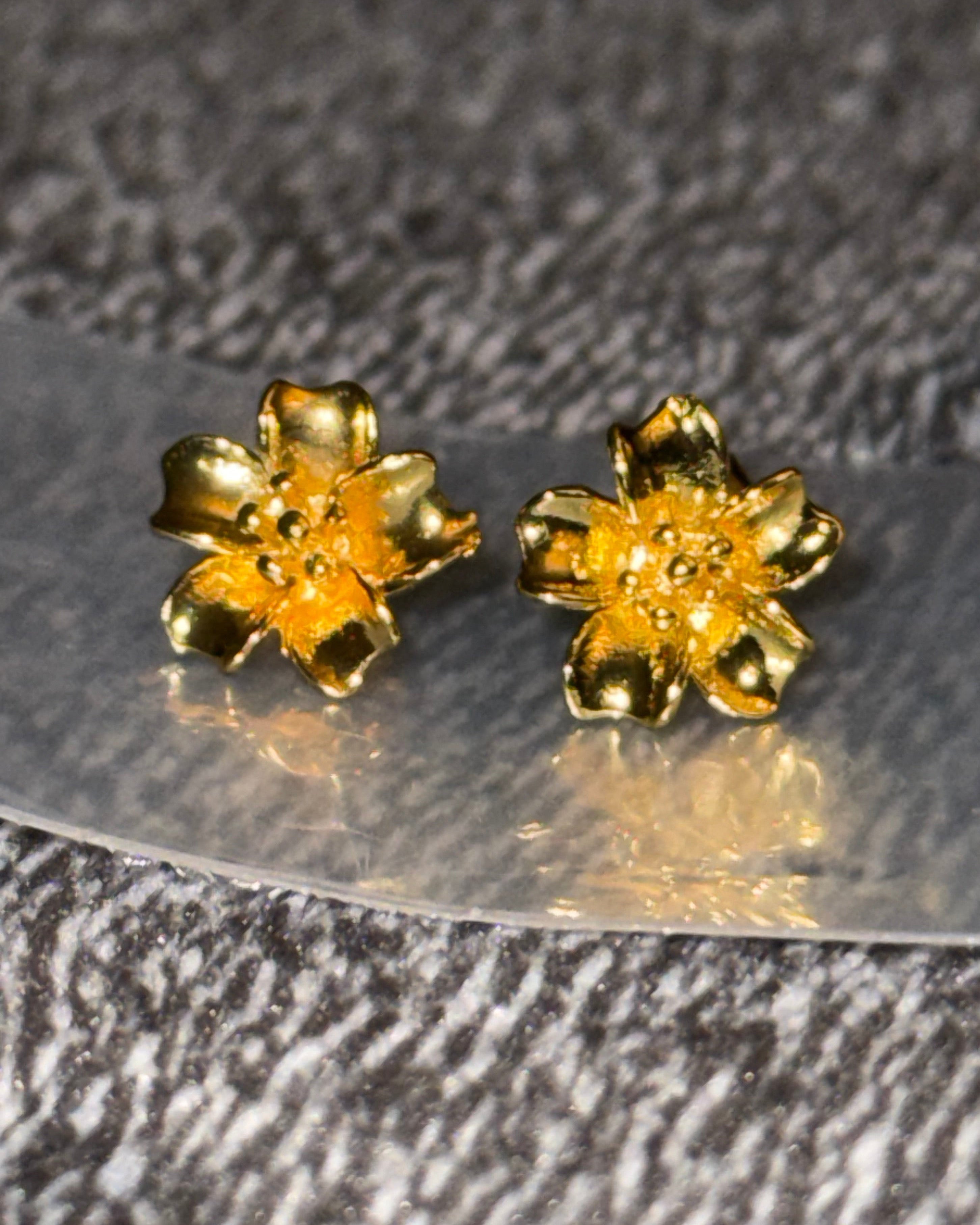 24K HIBISCUS EARRINGS