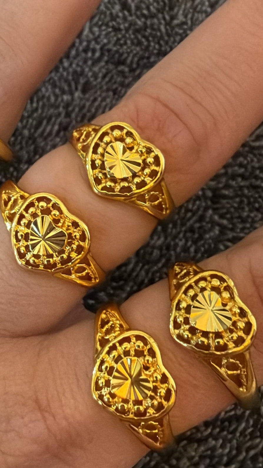 24K HEART CUT RING